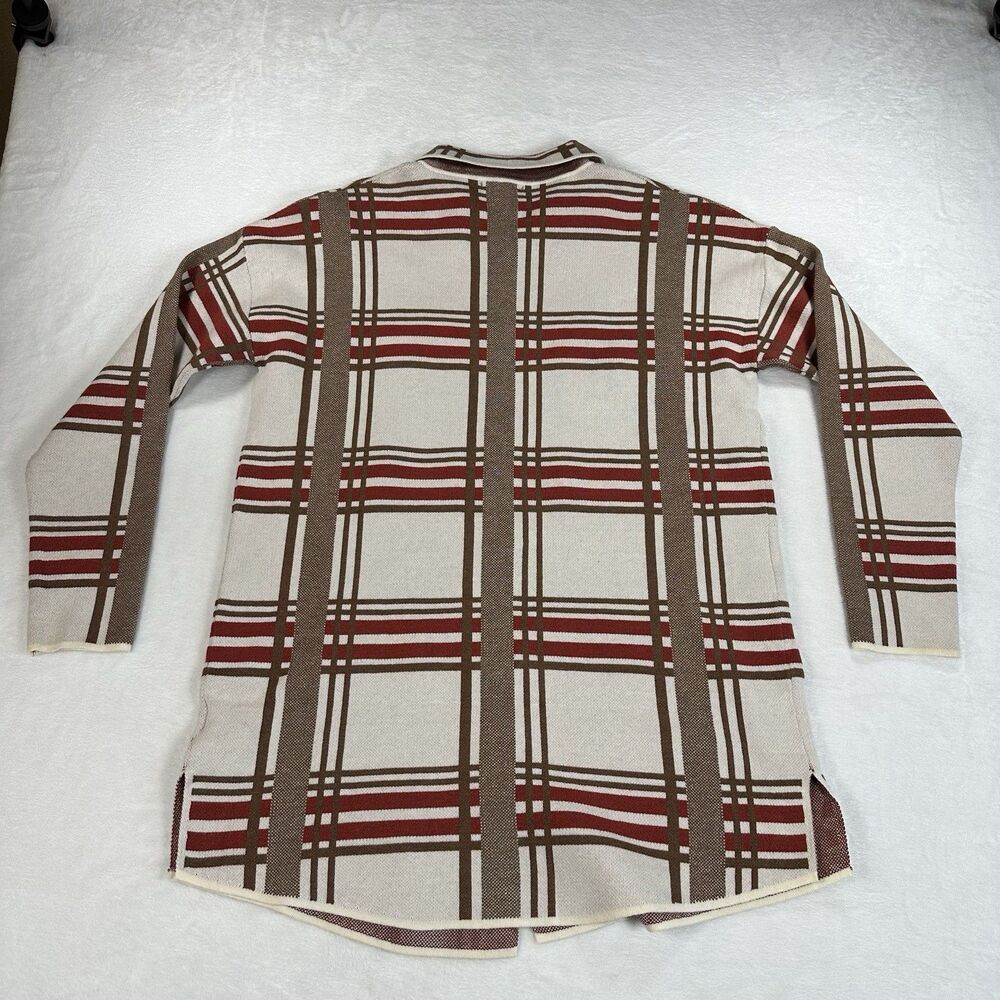 Belle by Belldini‎ Plaid Sweater Blazer Womens L Knit Jacket Button Front Fal - Picture 3 of 12